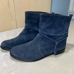 Garnet Hill Navy Ankle Boots